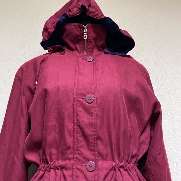 Aeros By Kristen Blake Burgundy Coat w/ Removanble Hood & Inner Liner Size S - Picture 5 of 12